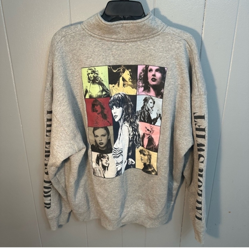 Taylor Swift The Eras Tour Gray Quarter Zip Sweatshirt